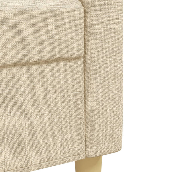 vidaXL 3-Piece Sofa Set with Footstool Cream Fabric