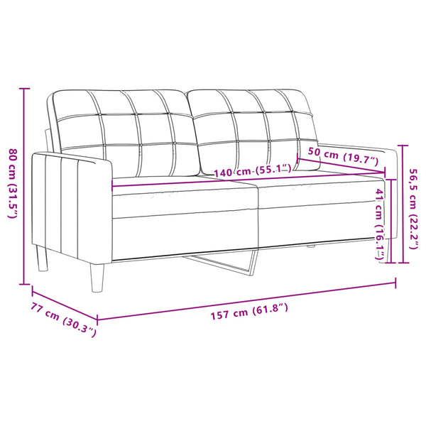 vidaXL 3-Piece Sofa Set with Footstool Light Yellow Fabric