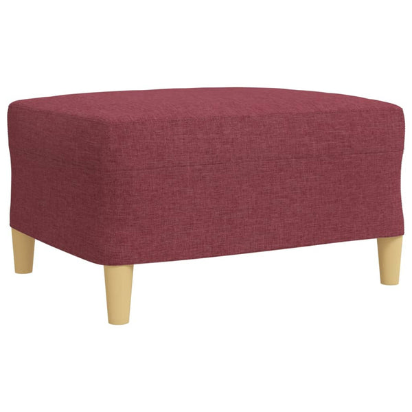 vidaXL 3-piece Sofa Set with Footrest Wine Red Fabric