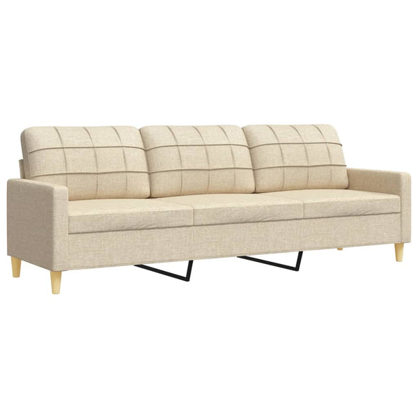 vidaXL 2-Piece Sofa Set with Decorative Pillows Cream Fabric