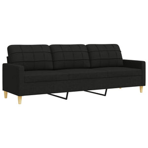 vidaXL 2-Piece Sofa Set with Throw Pillows Black Fabric