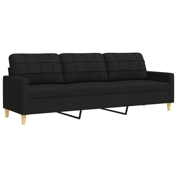vidaXL 2-Piece Sofa Set with Throw Pillows Black Fabric