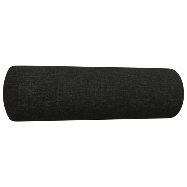 vidaXL 2-Piece Sofa Set with Throw Pillows Black Fabric