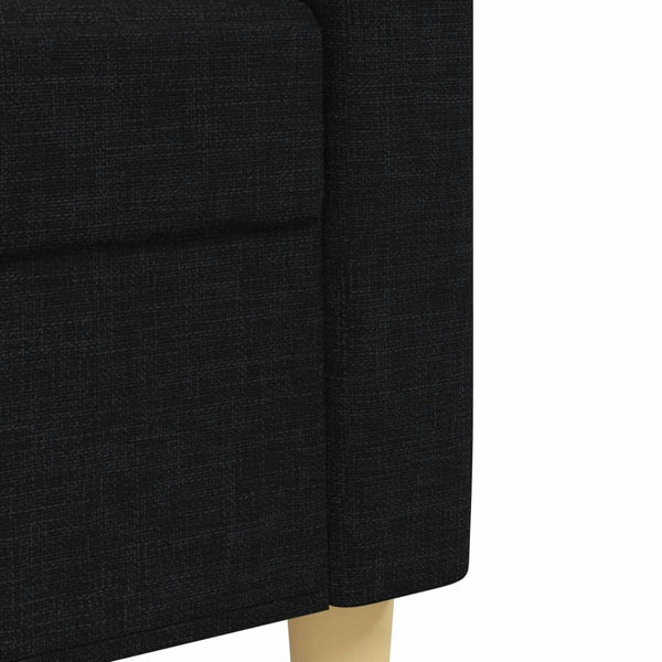 vidaXL 2-Piece Sofa Set with Throw Pillows Black Fabric