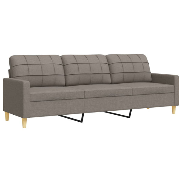 vidaXL 2-Seater Sofa Set with Decorative Cushions Taupe Fabric