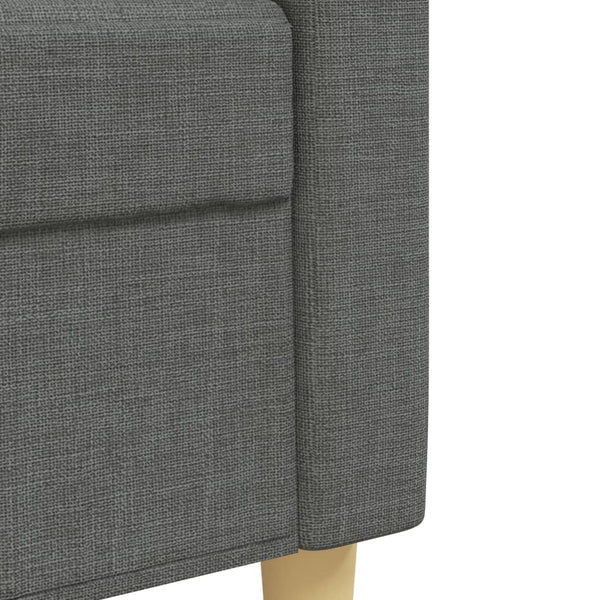 vidaXL 3-Piece Sofa Set with Footstool & Decorative Pillows Dark Grey Fabric