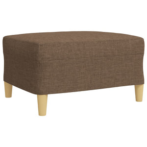 vidaXL 3-Piece Sofa Set with Ottoman & Decorative Pillows Brown Fabric
