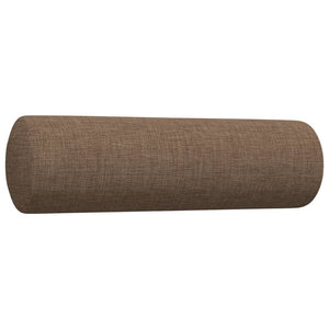 vidaXL 3-Piece Sofa Set with Ottoman & Decorative Pillows Brown Fabric