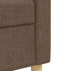 vidaXL 3-Piece Sofa Set with Ottoman & Decorative Pillows Brown Fabric