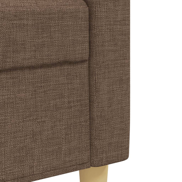 vidaXL 3-Piece Sofa Set with Ottoman & Decorative Pillows Brown Fabric
