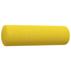 vidaXL 3-Piece Sofa Set with Footstool & Decorative Pillows Light Yellow Fabric