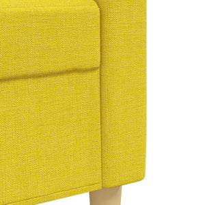 vidaXL 3-Piece Sofa Set with Footstool & Decorative Pillows Light Yellow Fabric