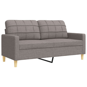 vidaXL 3-Piece Sofa Set with Footstool & Decorative Pillows Taupe Fabric