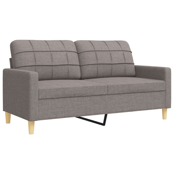vidaXL 3-Piece Sofa Set with Footstool & Decorative Pillows Taupe Fabric
