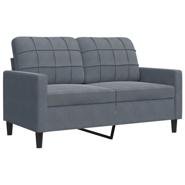 vidaXL 3-Piece Sofa Set with Cushions and Bolsters Dark Grey Velvet