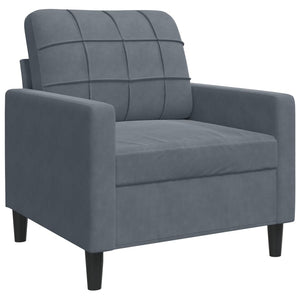 vidaXL 3-Piece Sofa Set with Cushions and Bolsters Dark Grey Velvet