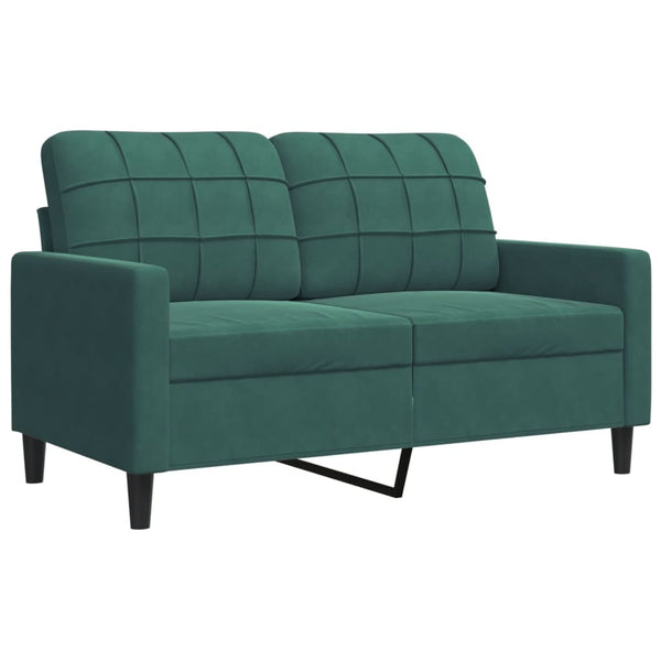 vidaXL 3-Piece Sofa Set with Cushions and Bolsters Dark Green Velvet