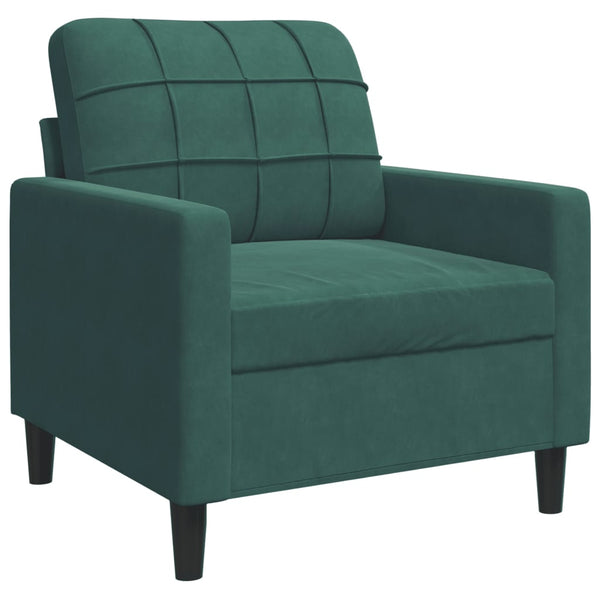 vidaXL 3-Piece Sofa Set with Cushions and Bolsters Dark Green Velvet