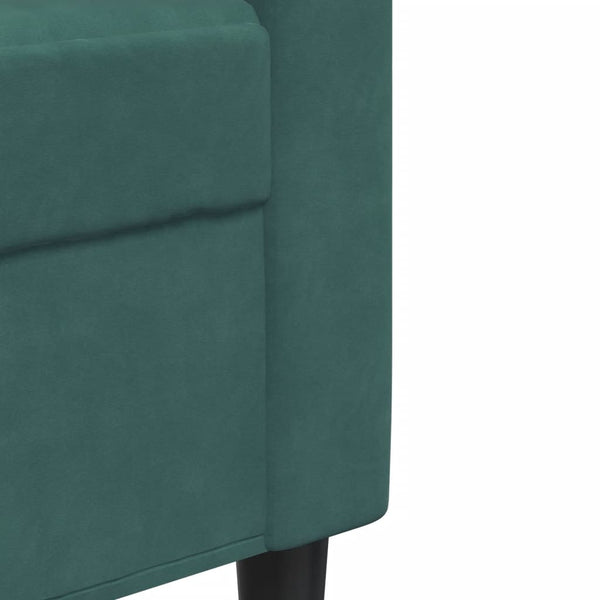 vidaXL 3-Piece Sofa Set with Cushions and Bolsters Dark Green Velvet