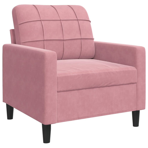 vidaXL 3-Piece Sofa Set with Cushions and Bolsters Pink Velvet