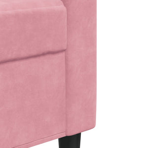 vidaXL 3-Piece Sofa Set with Cushions and Bolsters Pink Velvet