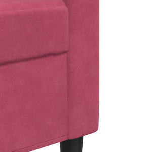 vidaXL 3-Piece Sofa Set with Cushions and Bolsters Wine Red Velvet