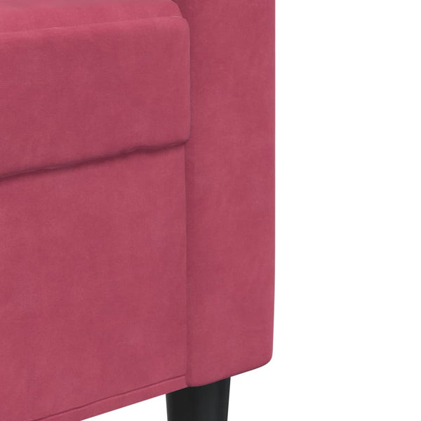 vidaXL 3-Piece Sofa Set with Cushions and Bolsters Wine Red Velvet