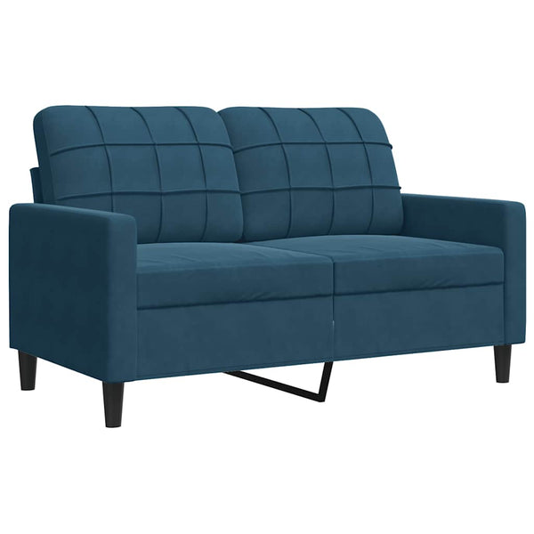 vidaXL 3-Piece Sofa Set with Cushions and Bolsters Blue Velvet