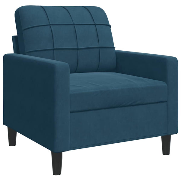 vidaXL 3-Piece Sofa Set with Cushions and Bolsters Blue Velvet