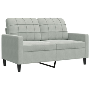 vidaXL 4-Piece Sofa Set with Cushions and Bolsters Light Grey Velvet