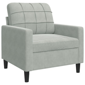 vidaXL 4-Piece Sofa Set with Cushions and Bolsters Light Grey Velvet