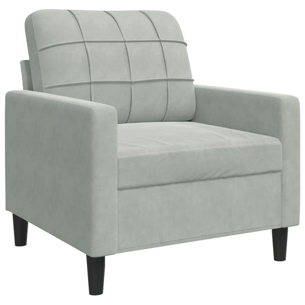 vidaXL 4-Piece Sofa Set with Cushions and Bolsters Light Grey Velvet