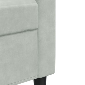 vidaXL 4-Piece Sofa Set with Cushions and Bolsters Light Grey Velvet