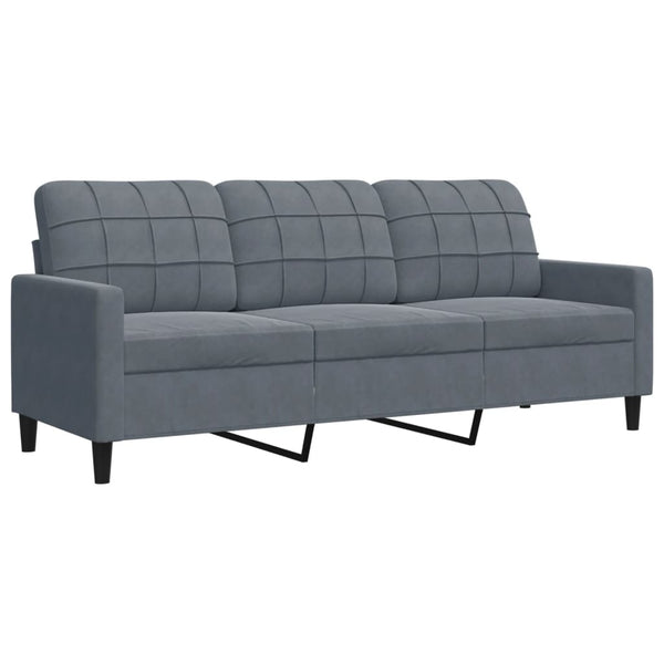 vidaXL 4-Piece Sofa Set with Cushions and Bolsters Dark Grey Velvet