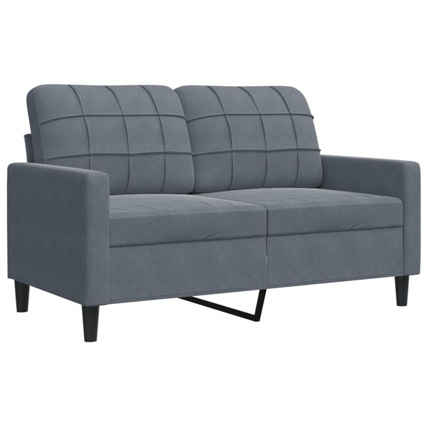 vidaXL 4-Piece Sofa Set with Cushions and Bolsters Dark Grey Velvet