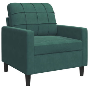 vidaXL 4-Piece Sofa Set with Cushions and Bolsters Dark Green Velvet