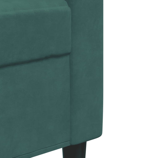 vidaXL 4-Piece Sofa Set with Cushions and Bolsters Dark Green Velvet