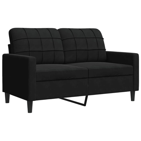 vidaXL 4-Piece Sofa Set with Cushions and Bolsters Black Velvet