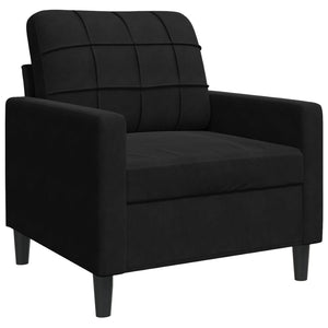 vidaXL 4-Piece Sofa Set with Cushions and Bolsters Black Velvet