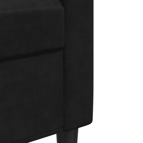 vidaXL 4-Piece Sofa Set with Cushions and Bolsters Black Velvet