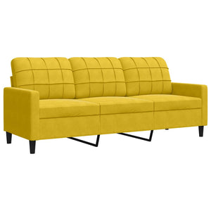 vidaXL 4-Piece Sofa Set with Cushions and Bolsters Yellow Velvet