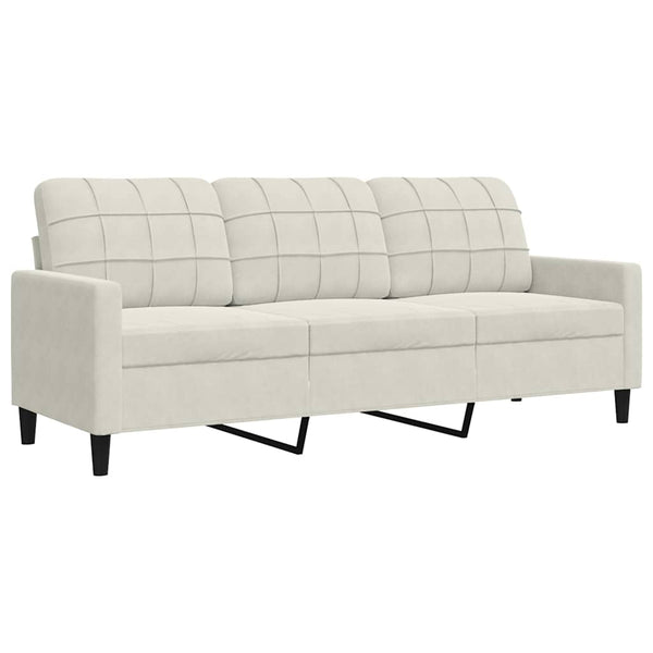 vidaXL 4-piece Sofa Set with Cushions and Bolsters Cream Velvet