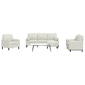 vidaXL 4-piece Sofa Set with Cushions and Bolsters Cream Velvet