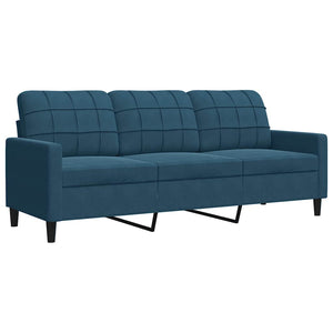 vidaXL 4-Piece Sofa Set with Cushions and Bolsters Blue Velvet