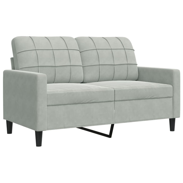 vidaXL 2-Piece Sofa Set with Cushions and Bolsters Light Grey Velvet