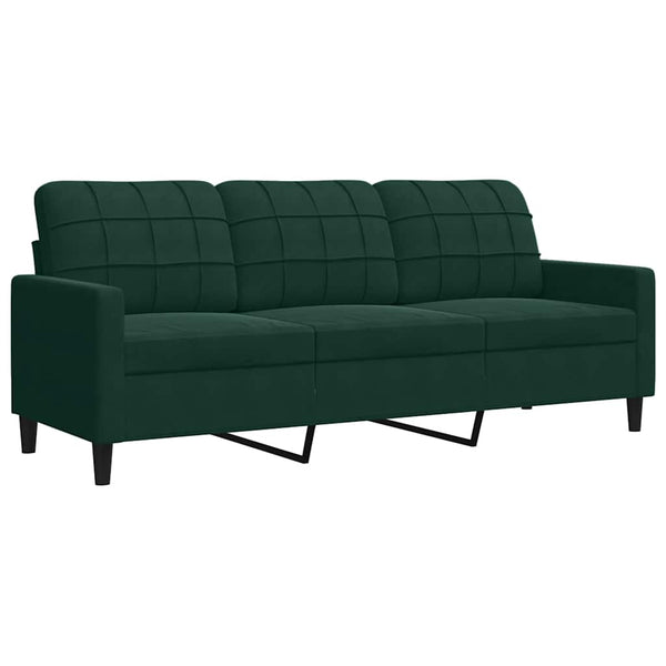 vidaXL 2-Piece Sofa Set with Cushions and Bolsters Dark Green Velvet
