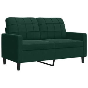 vidaXL 2-Piece Sofa Set with Cushions and Bolsters Dark Green Velvet
