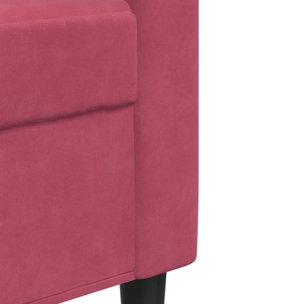 vidaXL 2-Piece Sofa Set with Cushions and Bolsters Wine Red Velvet