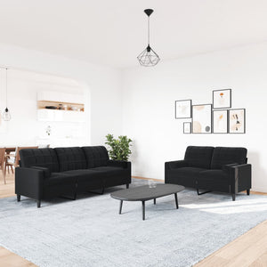 vidaXL 2-Piece Sofa Set with Cushions and Bolsters Black Velvet
