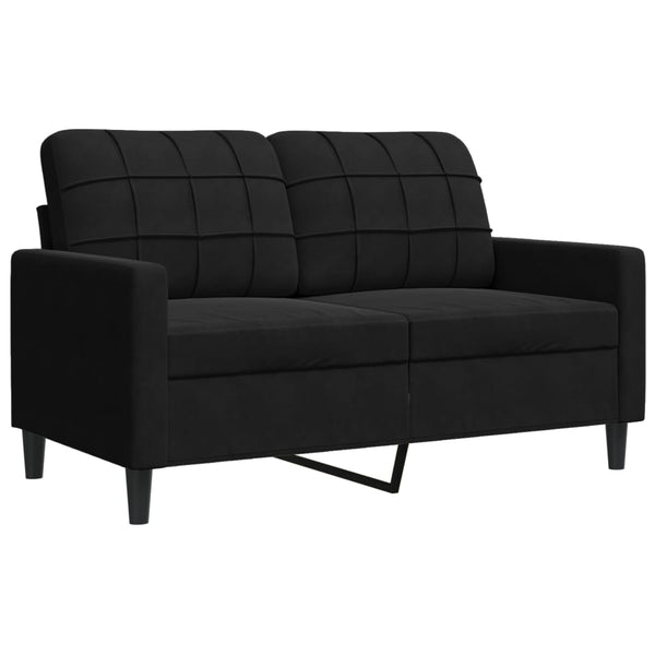 vidaXL 2-Piece Sofa Set with Cushions and Bolsters Black Velvet